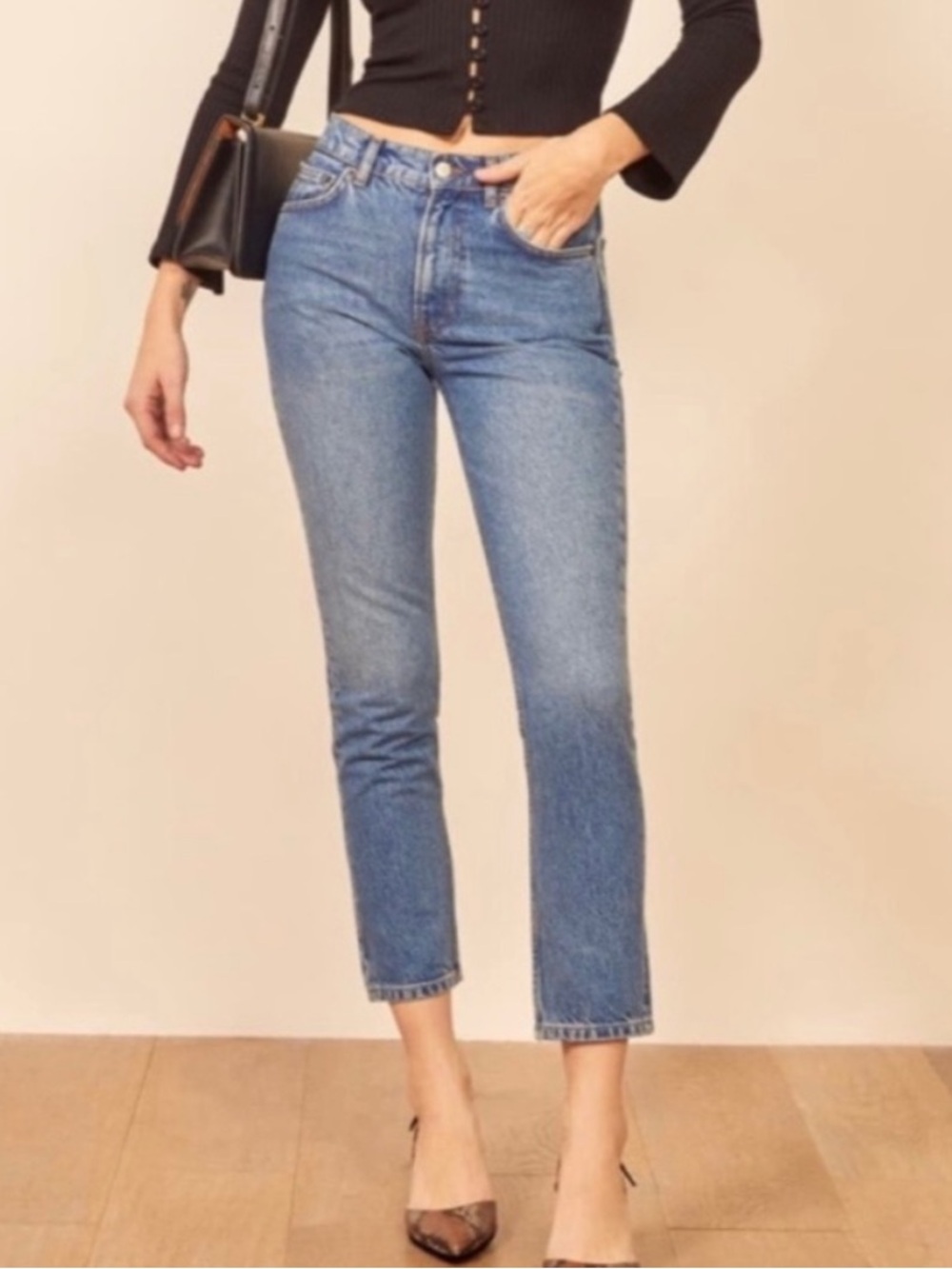 Reformation Size 25 Julia Crop High-Rise Jeans — Colorado Wash
